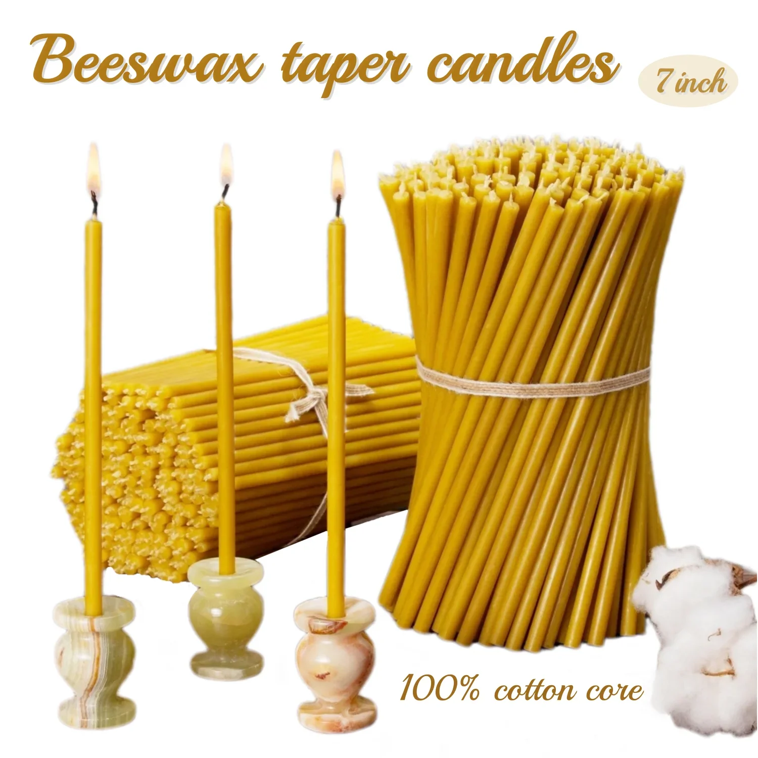 50/100/200PCS Drippless Beeswax Candles Smokeless Beeswax Taper Candles Church Prayers Beeswax Birthday Candles DIY Home Decor