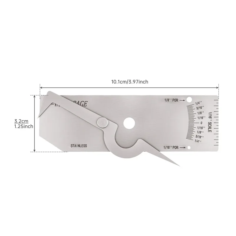 Metric British V-WAC Welding Measurement and Testing Tool Stainless Steel Welding Cone Depth Gauge Gap Gauge Inch Millimeter