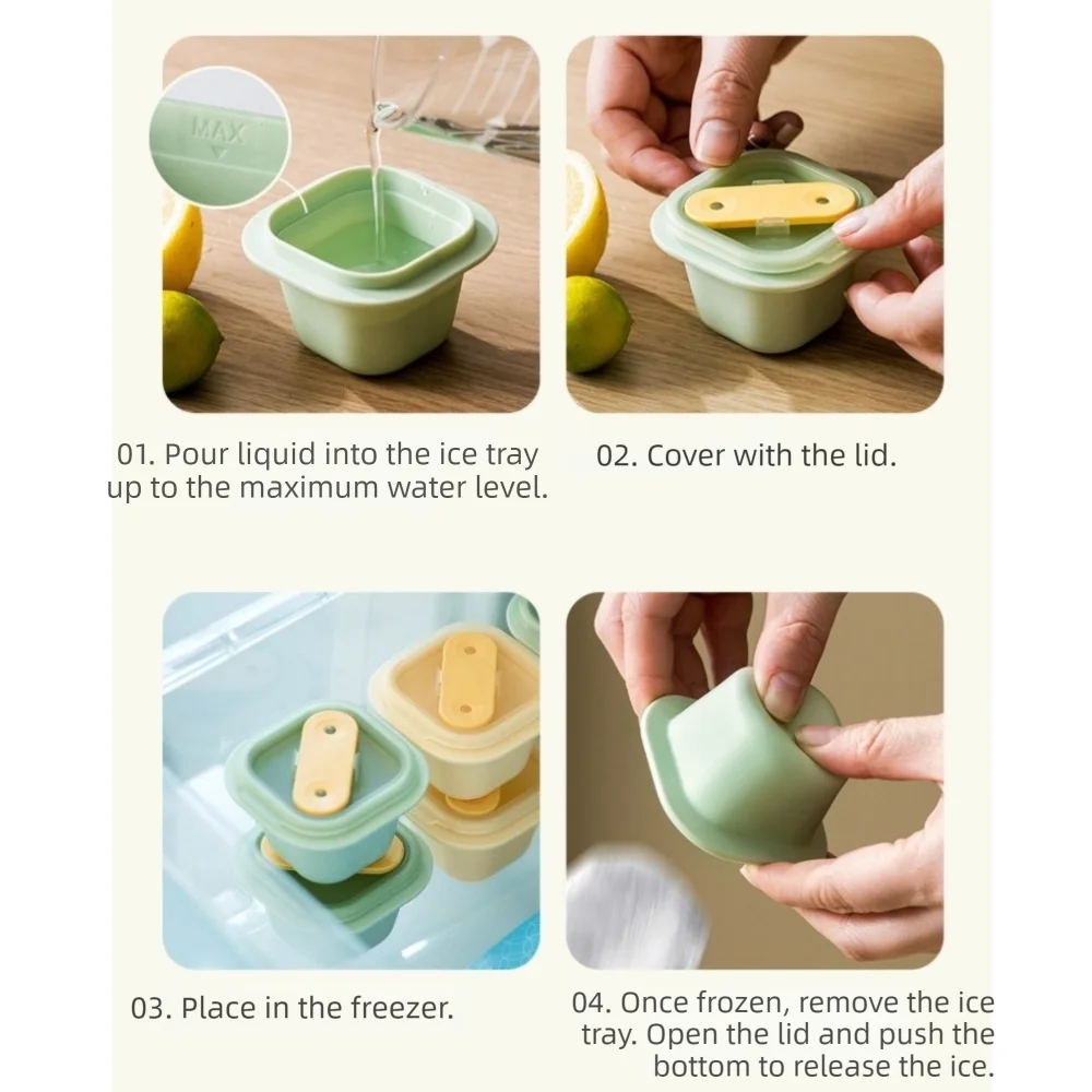 Creative Silicone Ice Cube Mold Reusable Square Shape Ice Cube Tray DIY Mini Size Ice Lattice Kitchen Tool
