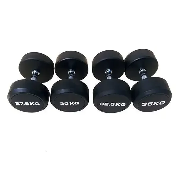 Hot Sale Round Rubber Dumbbells 20 Kg 25kg 40kg 50kg Home Gym Equipment Urethane Dumbbells Round Dumbbells