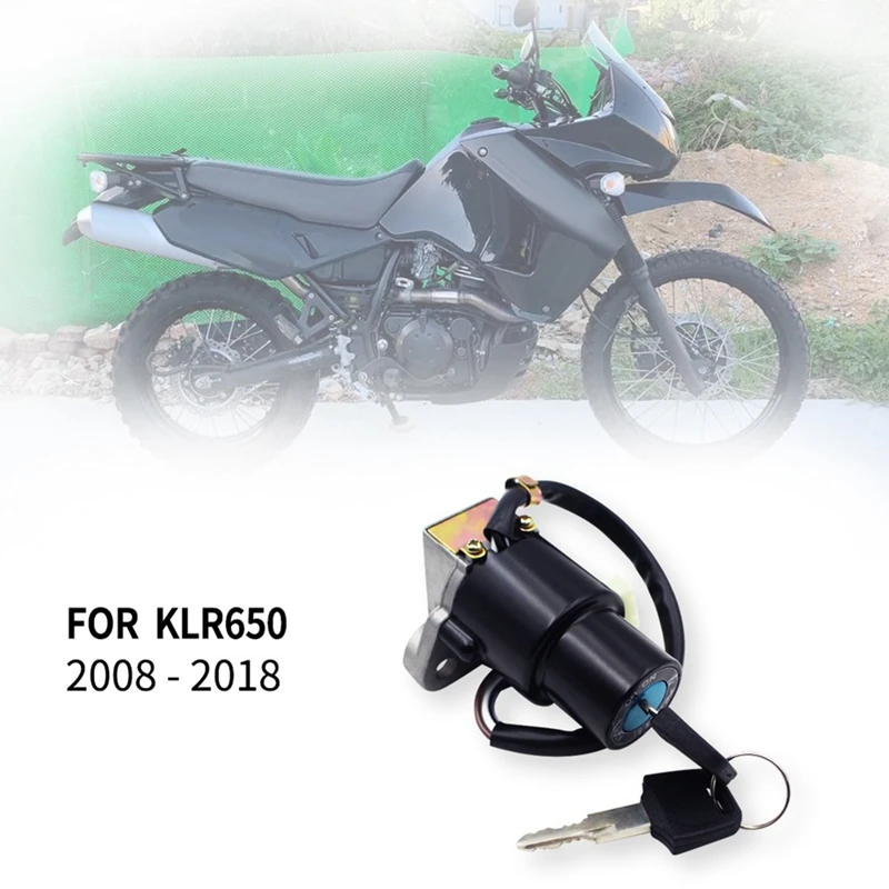 Motorcycle Ignition Switch Lock GAS Fuel Tunk Cap Lock With Key Set For Kawasaki KLR650 2008-2018