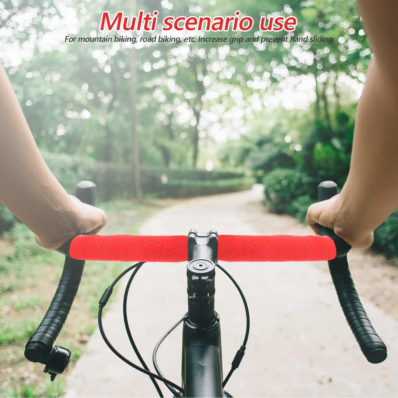 

1Pair Bicycle Handlebar Grips Durable Shocks Absorption Non Slip Design Easy to Install for All Bikes Handlebar Wrapping Tape