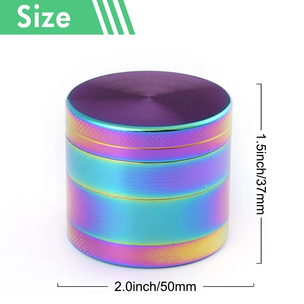 GOALONE 1.5/2/2.5 Inch Spice Mill 4 Layer Zinc Alloy Herb Grinder Easy to Use Colorful Efficient Spice Grinder Mill Crusher Gift