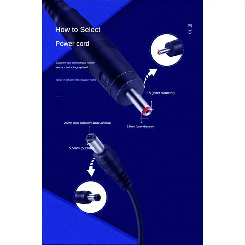 2X USB Boost Converter USB Step-Up Converter Cable DC 5V To 9V 12V 3.5X1.35Mm Connecter For Power Converter,1 Support 1