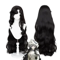 High Quality Isolde Cos Wig 105-110CM Black Curly Heat-resistant Synthetic Hair Halloween Party Anime Cosplay Wigs+wig Cap