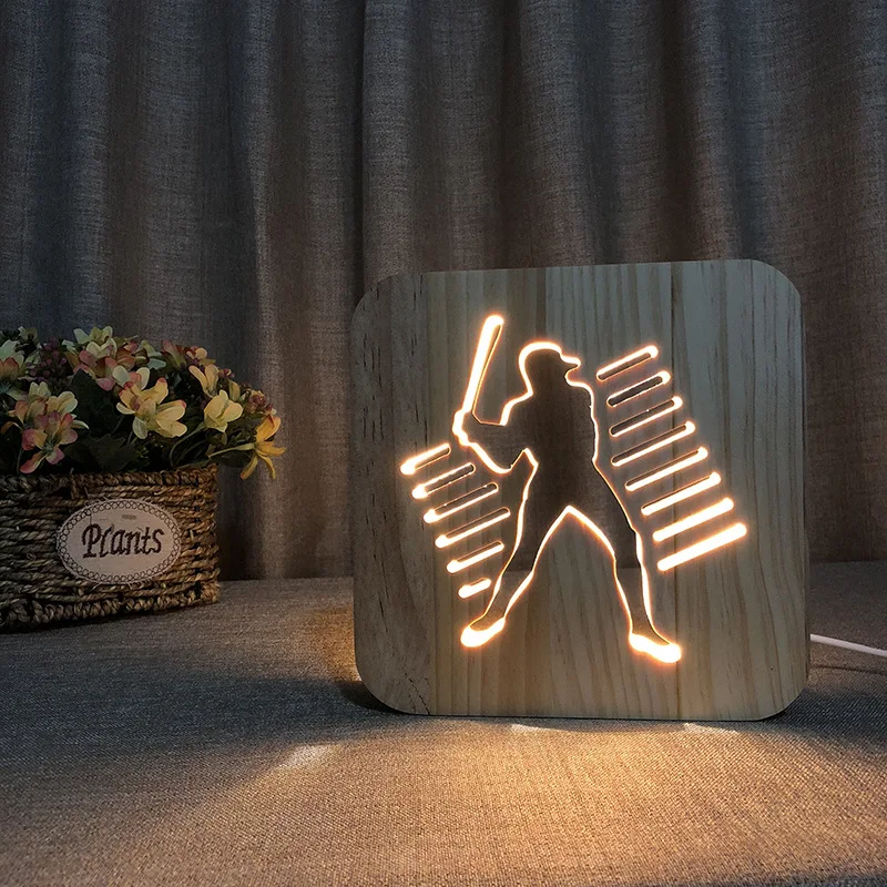 

Acecorner LED USB Night Light Wooden Dog Paw Cat Wolf Head Animal Lamp Novelty Kid Bedroom 3D Decoration Table Lamp Children Gif