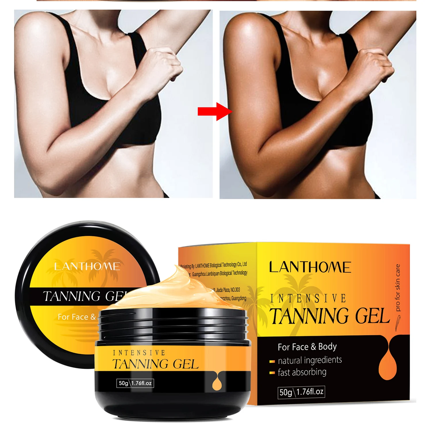Summer Skin Self Tanning Cream Sunless Self Tanner For Face Body For Natural Glow Body Bronzer Easy Use Bronzing Lotion 50g
