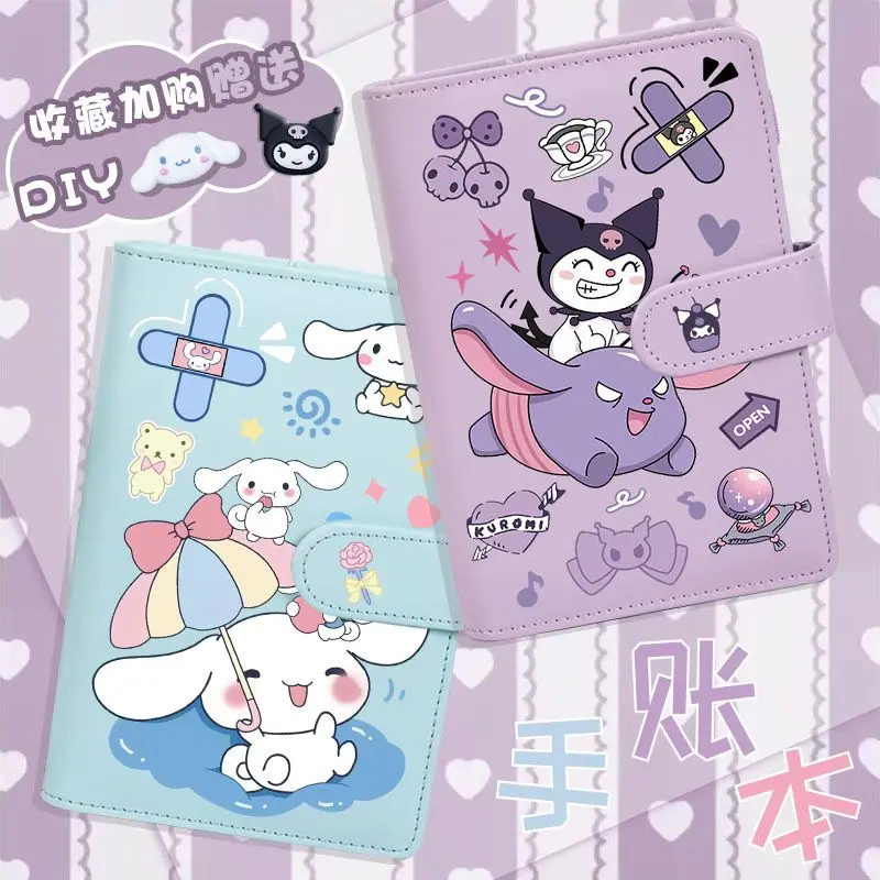 Kuromi Anime Kawaii Sanrio Ledger Ledger Notebook Cute Cartoon My Melody Cinnamon Roll A6 Loose Leaf Diary Stationery Girls Gift