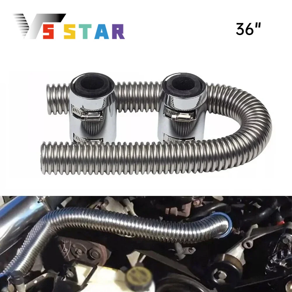 

Высококачественный 36-дюймовый комплект гибких шлангов для охлаждающей жидкости радиатора из нержавеющей стали с крышками серебристого цвета WP-1002