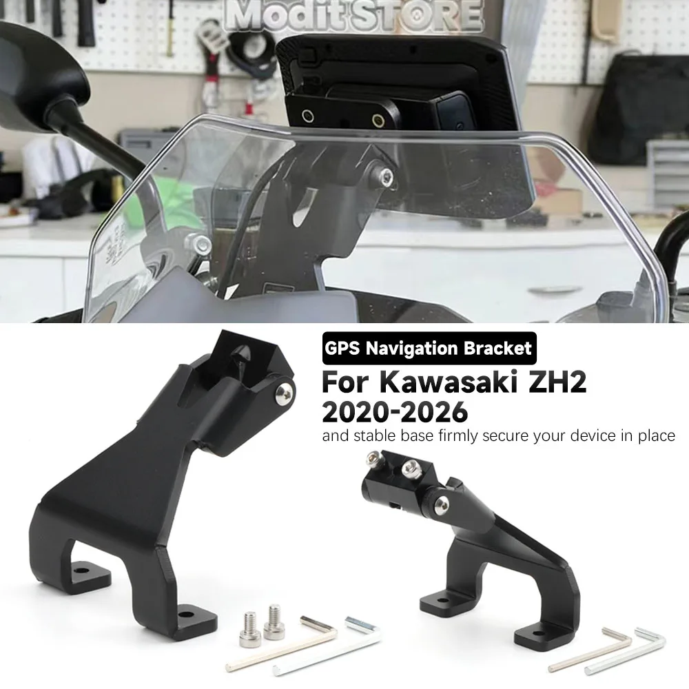 Support de navigation GPS pour moto Kawasaki ZH2 ZH2 2020 2021 2022 2023 2024 2025, support d'installation en aluminium CNC
