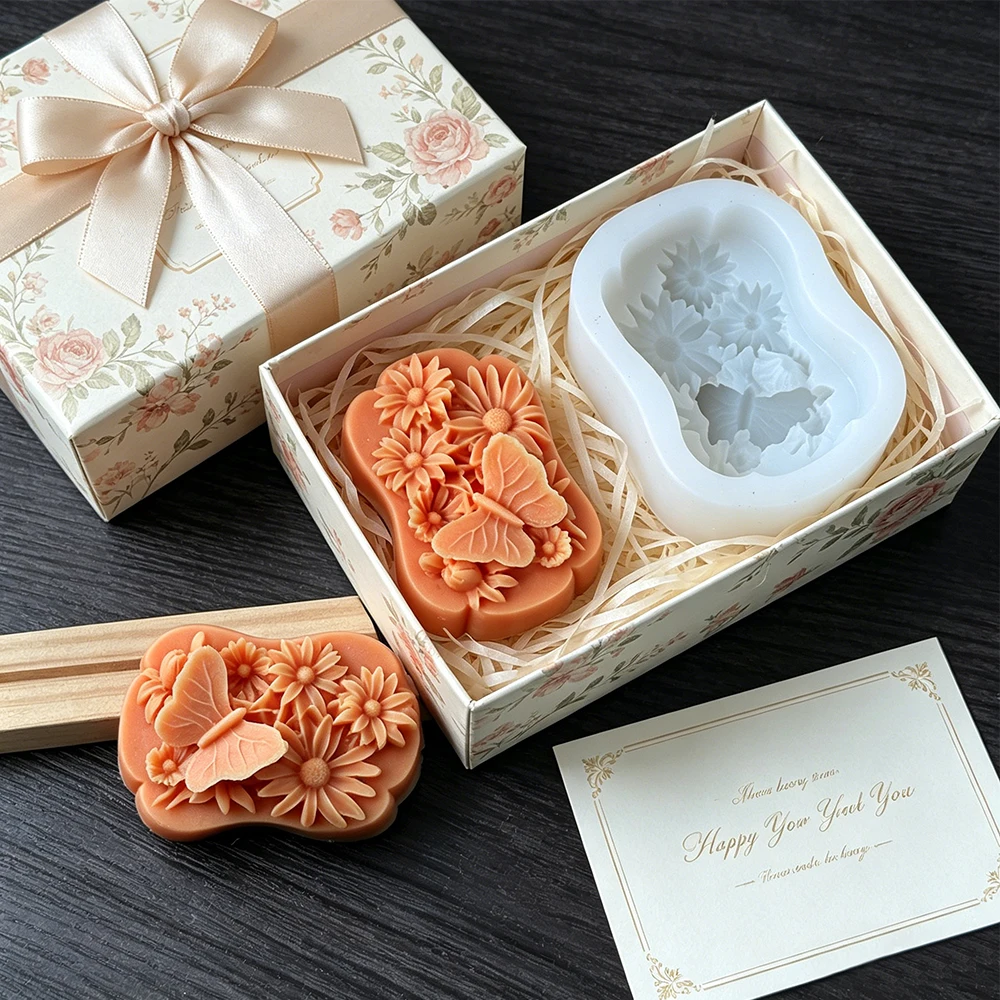 แม่พิมพ์สบู่ซิลิโคนลายดอกไม้ผี - Soap Making Process บทวิจารณ์และราคา