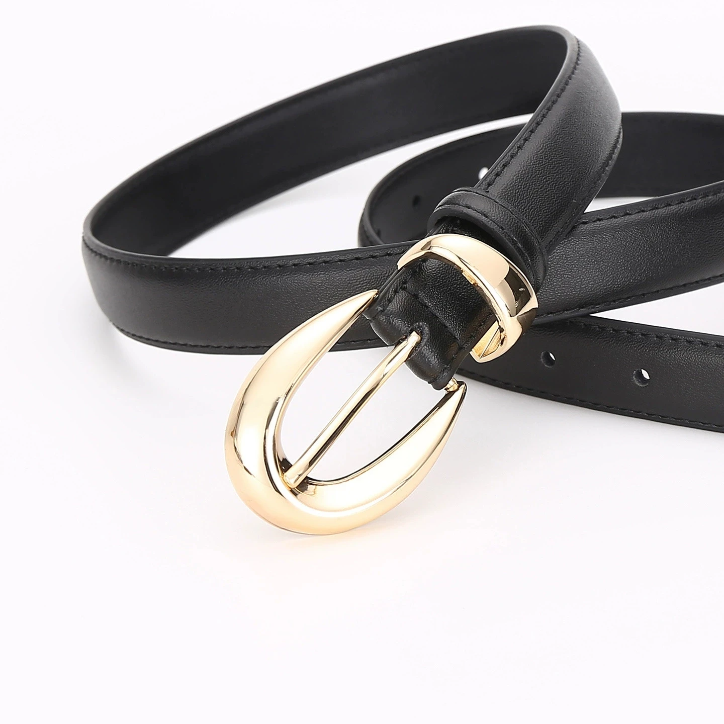 Women's genuine leather belt; versatile belt for women; Amazon bestseller; simple pin buckle; business casual belt for women view 2