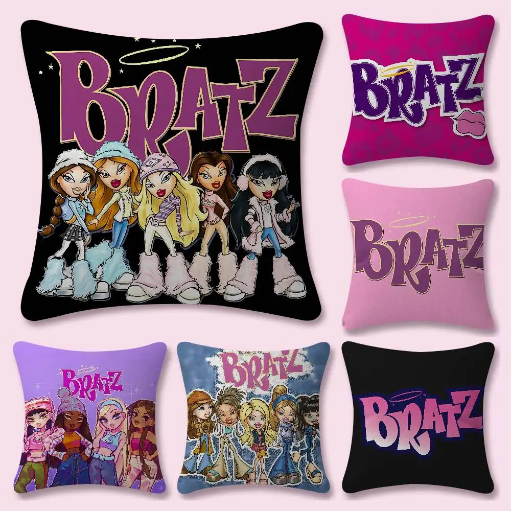Fashion B-B-BRATZS-Z Cute Mini 45*45cm Cushion Cover Pillow Cover Decor Pillowcase Home Pillowcase For Couch Pillow