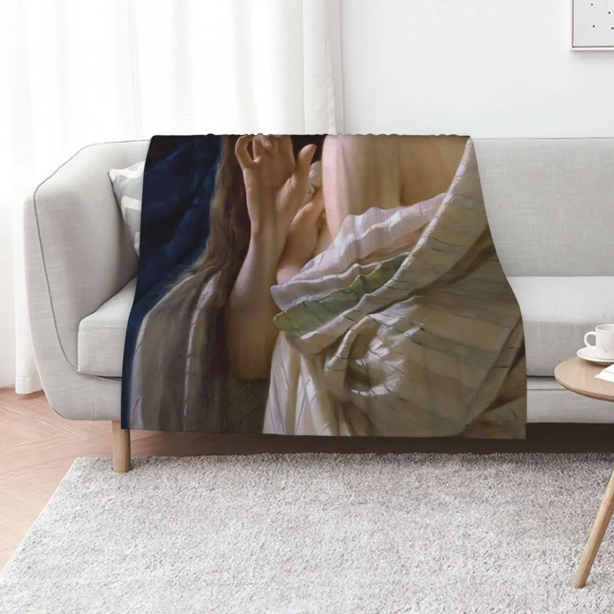 Young woman painting detail Throw Blanket heavy to sleep Loose For Sofa Thin Sofa Quilt Flannel Fabric Weighted Blankets