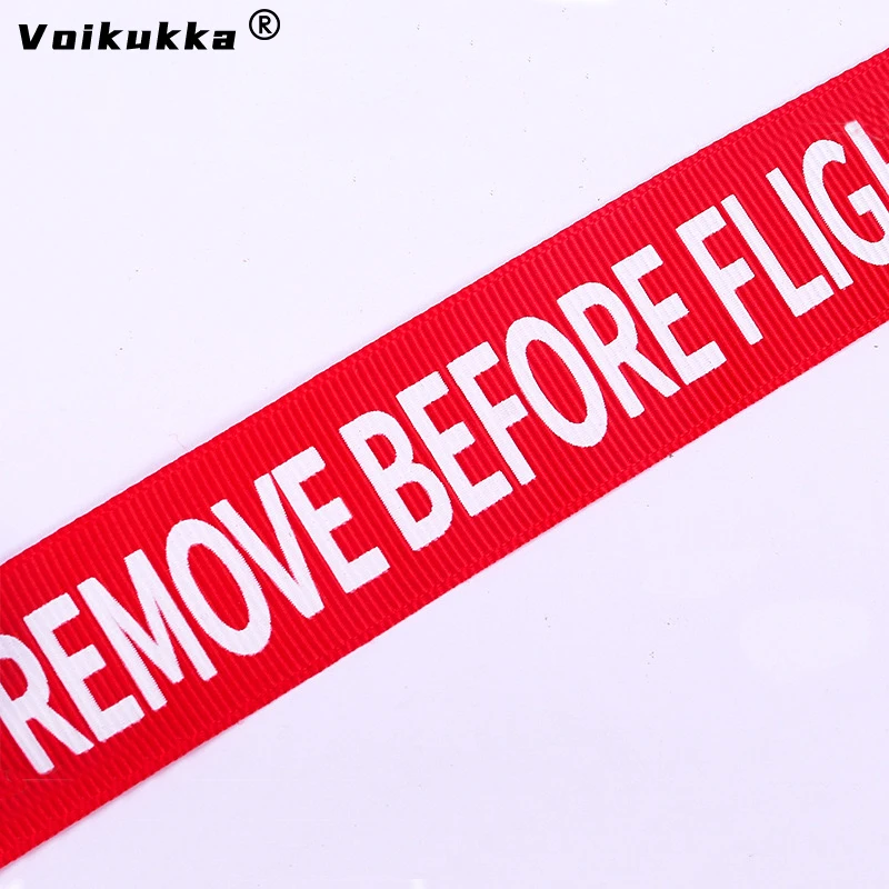 Voikukka Jewelry Red Letter One Side Printing Remove Before Flight Motorcycle Exhaust Pipe Plug Streamer Keychain Wholesale