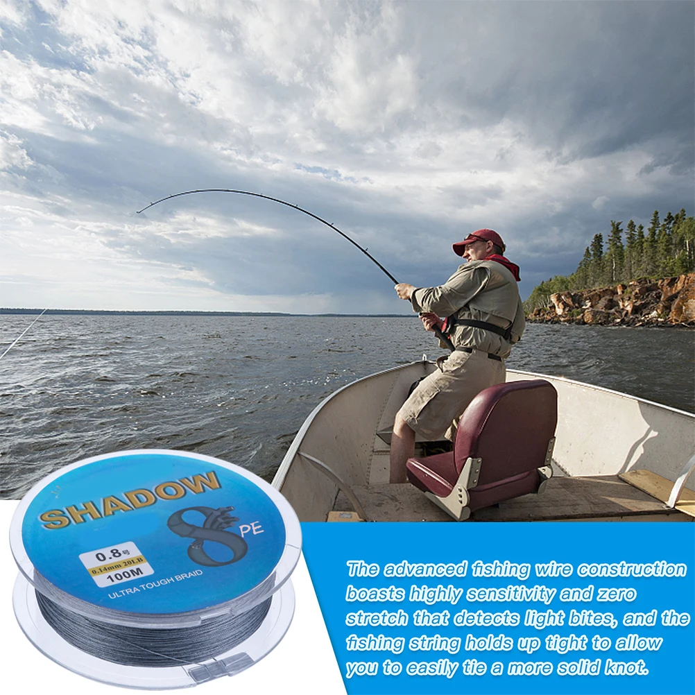 

Braided Fishing Line 100m Heavy Duty Grey Nylon Tackle Kit Support Smooth Plait Bass Trout Walleye Muskie Freshwater Saltwater