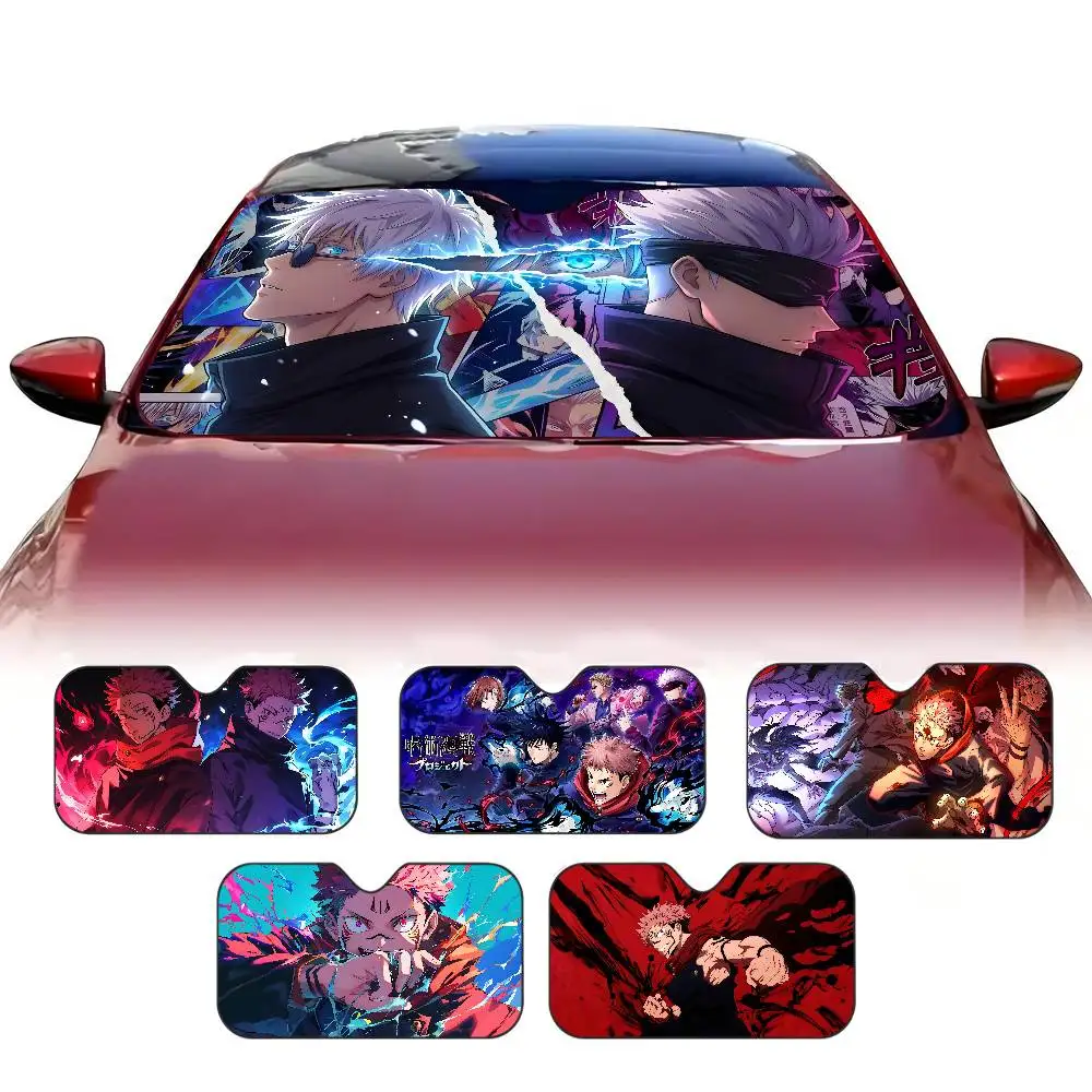 Anime J-jujutsu K-kaisen Gojo Satoru Car Sunshade Shield Windshield Window Sun Blocker Cover Universal