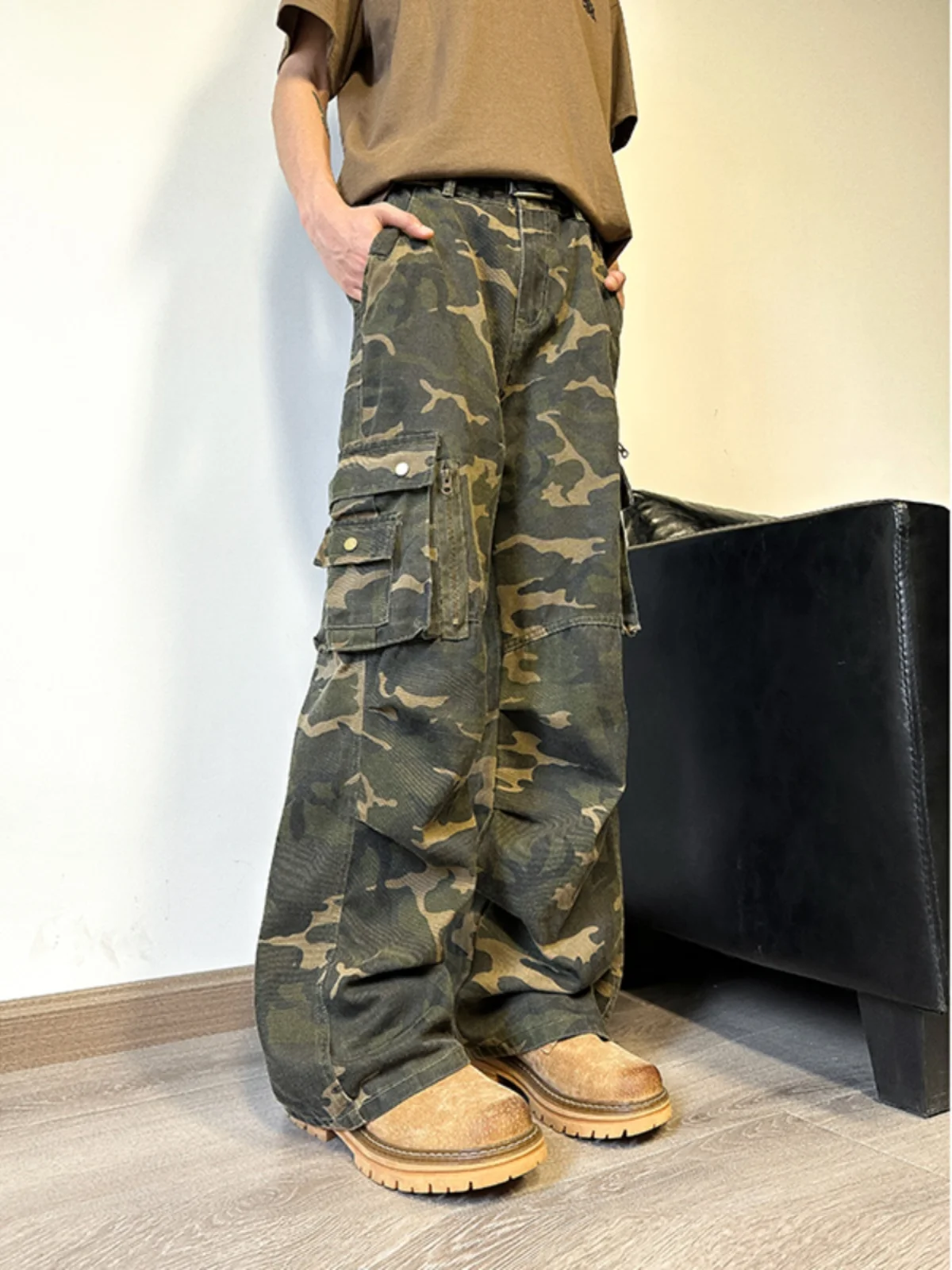 

Американские ретро-брюки камуфляжной расцветки для мужчин, летние, для активного отдыха, функциональные, для походов и альпинизма, свободного кроя