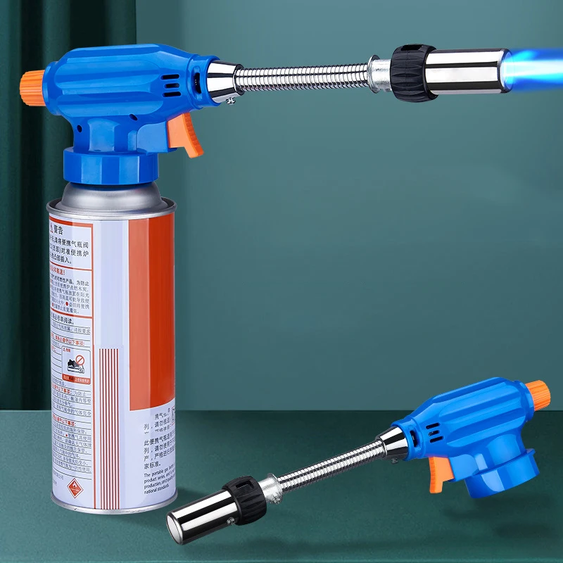 Antorcha de Gas de soldadura, llama con manguera, cabezal de pulverización, quemador de butano, lanzallamas para acampar, equipo de soldadura, encendido de cocina-B2