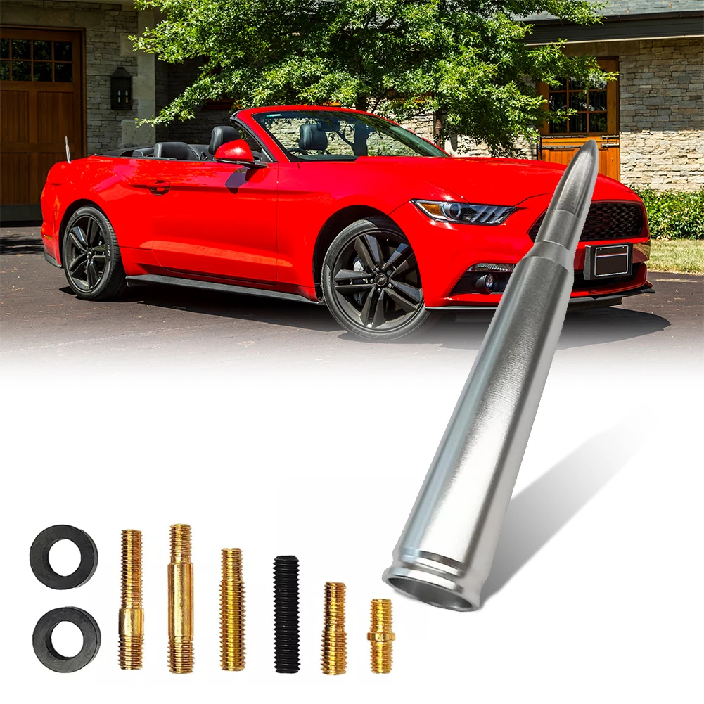 Calr Truck Chrome Bullet Antenna For Ford Mustang-Convertible-2015-2016-2017-2018-2019-2020-2021-2022-2023