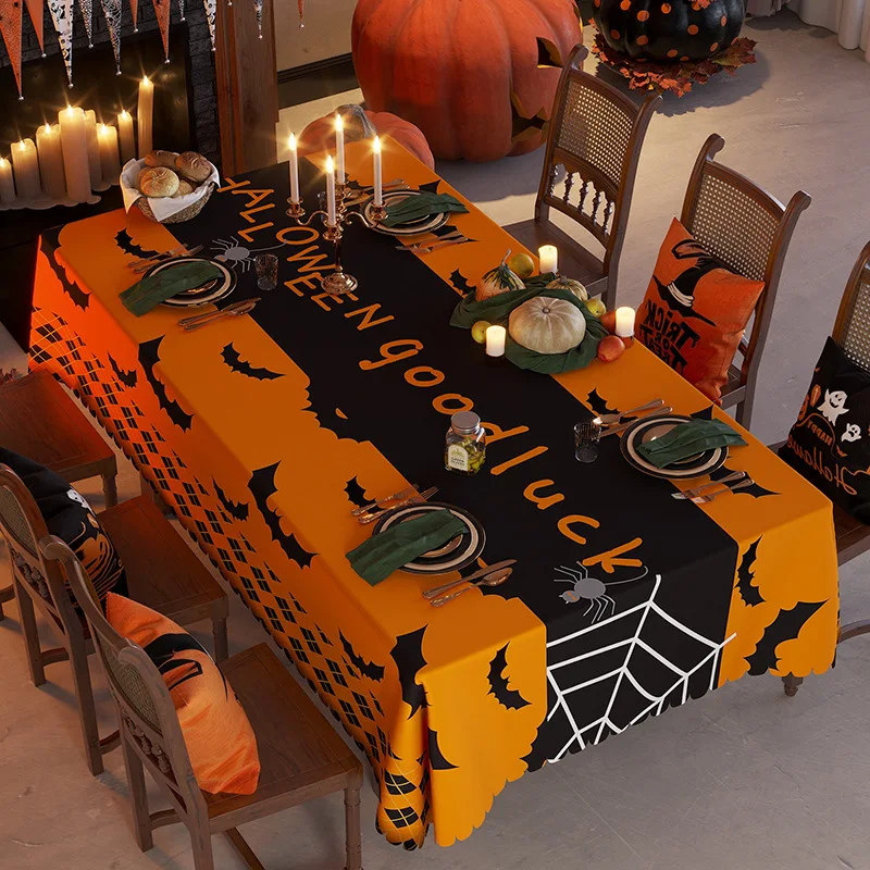 

Halloween Tablecloth Waterproof Pumpkin Holiday Celebration Party Table Decorated Tablecloths Festival Placemats Home Supplies