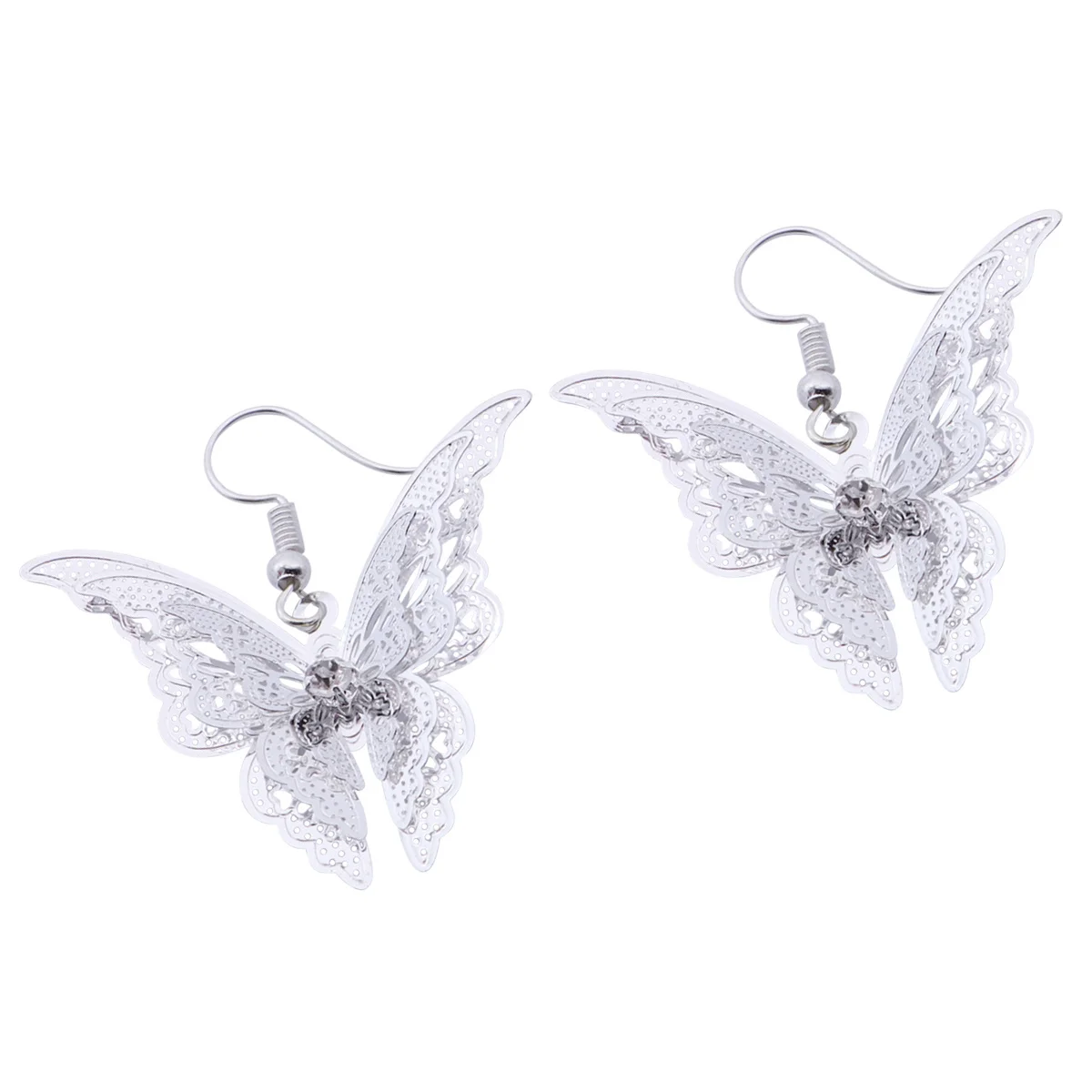 ต่างหูรูปผีเสื้อสีเงินหรูหราสำหรับผู้หญิง เครื่องประดับแฟชั่น ของขวัญสำหรับวันหยุด งานเลี้ยง วันครบรอบ ต่างหูสุดหรู
