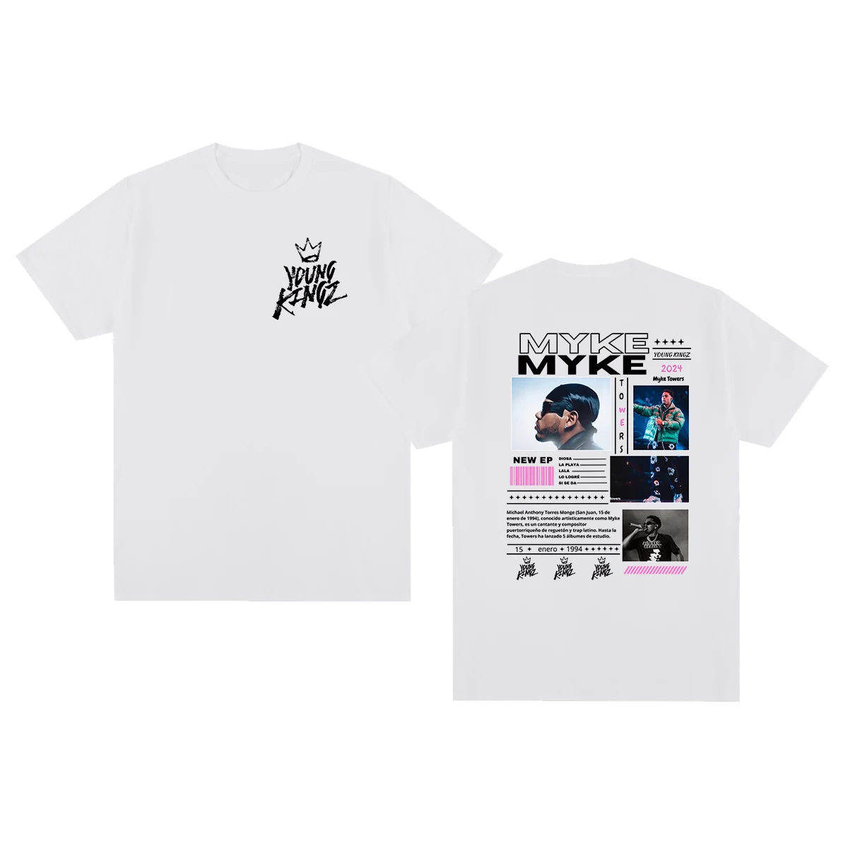 Myke Towers Vintage T-shirt Rapper Fashion Hip Hop Comfort Clothing Homme Cotton Men T shirt New Tee Tshirt Womens Tops