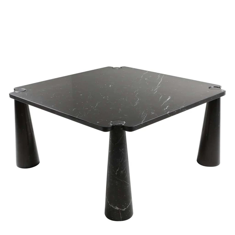 

Postmodern minimalist black marble dining table square creative designer model