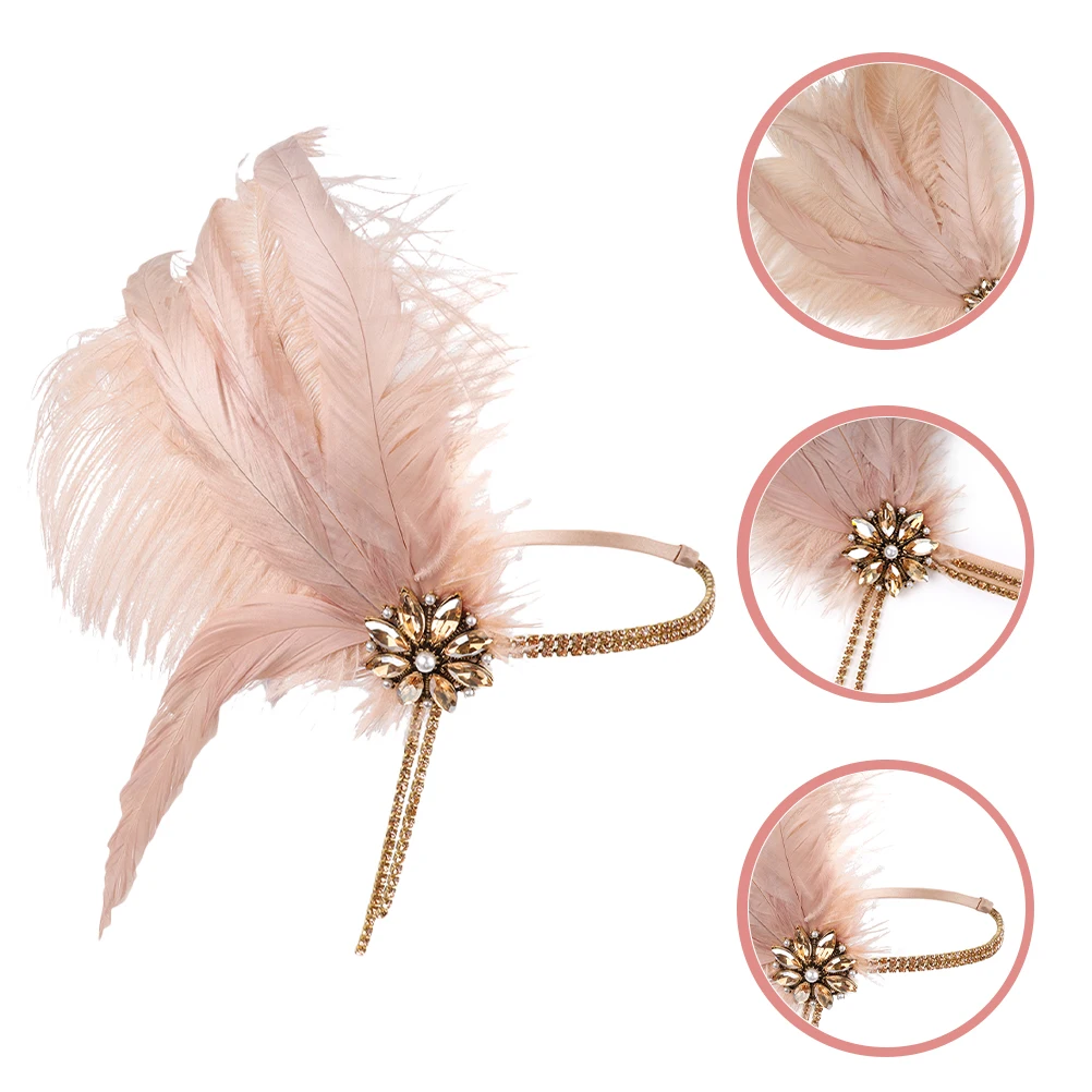 

Headband Pink Tassel Hair Accessories Women Bridal Tassel Headband For Women Party Flapper Headpiece Vintage 1920s Retro