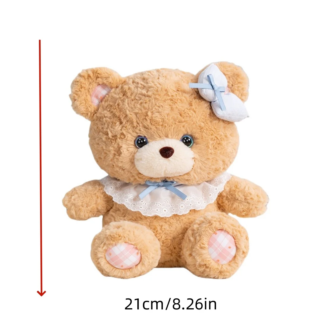 1pc 21cm/8.26in brinquedos de pelúcia presentes bonitos urso menina bonecas laços urso bonecas de pelúcia ins bonecas de pano