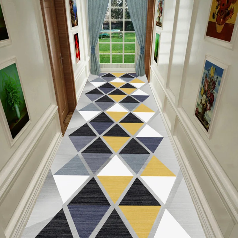 Long Strip Carpet for Stairway Nordic Corridor Hallway Carpet for Living Room Hotel Aisle Runner Rug Anti-slip Kitchen Mat