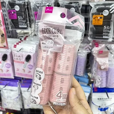 일본 DAISO 헤어 컬 디자인 수면 컬 튜브, 손상 없는 헤어 자체 접착 프렌치 컬