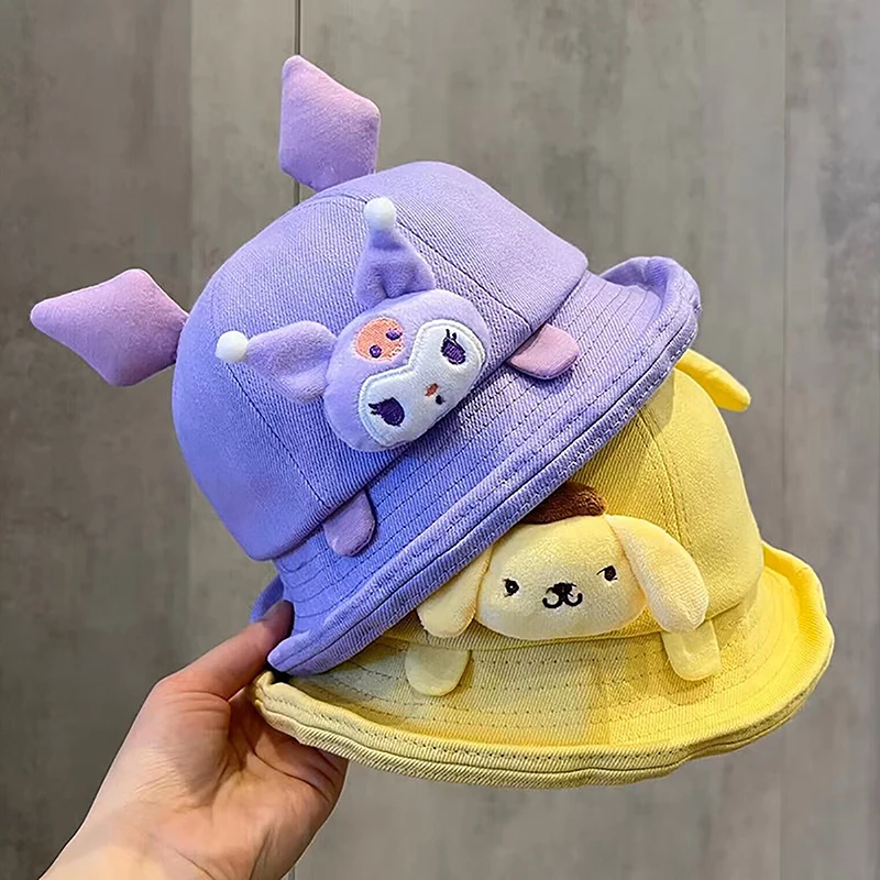 Sanrio Children's Fisherman Hat Spring And Autumn Girl Cartoon Hat Cute All-match Sunscreen Sun Hat