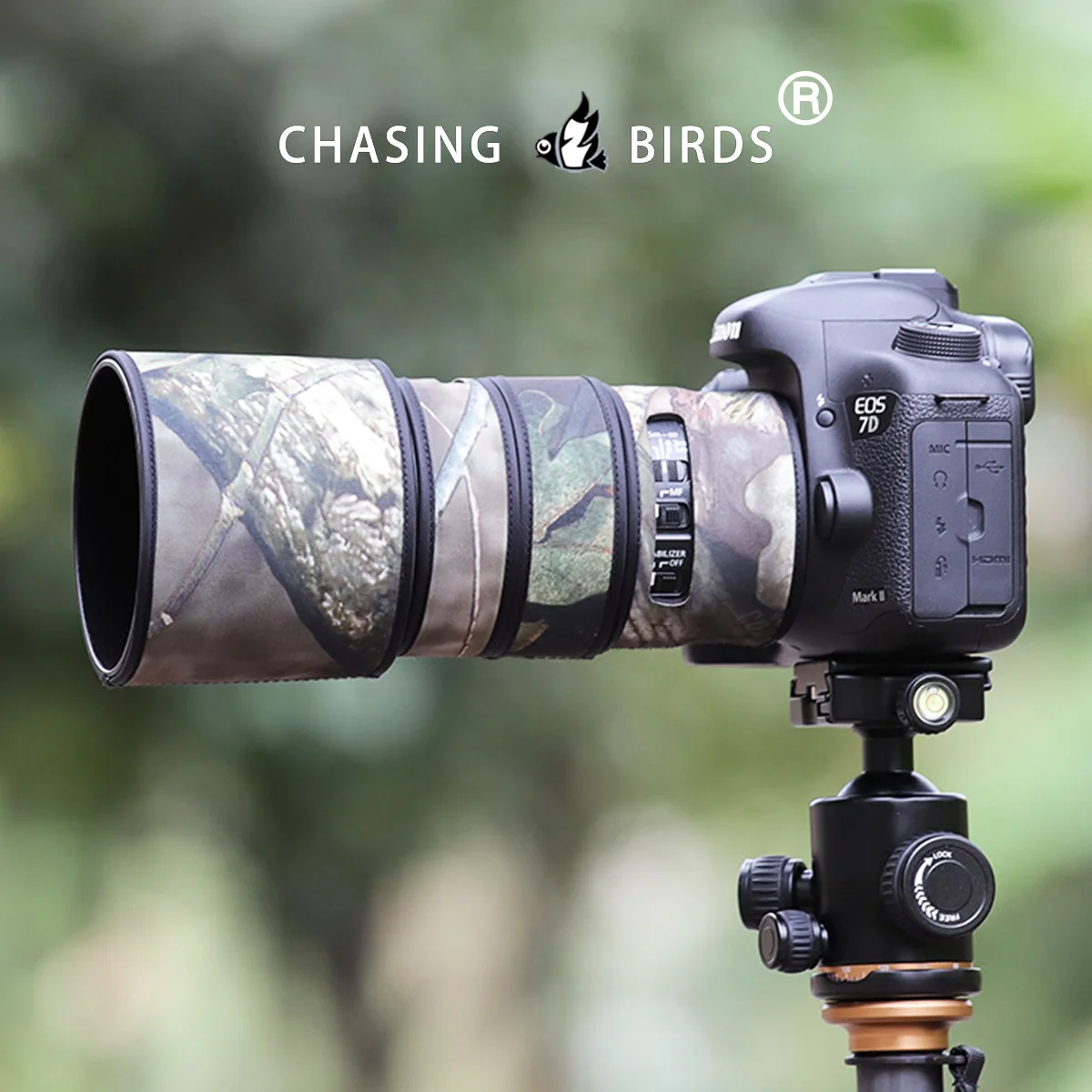 CHASING BIRDS camouflage lens coat for CANON EF 100mm F2.8 L IS USM elastic waterproof and rainproof lens protective cover