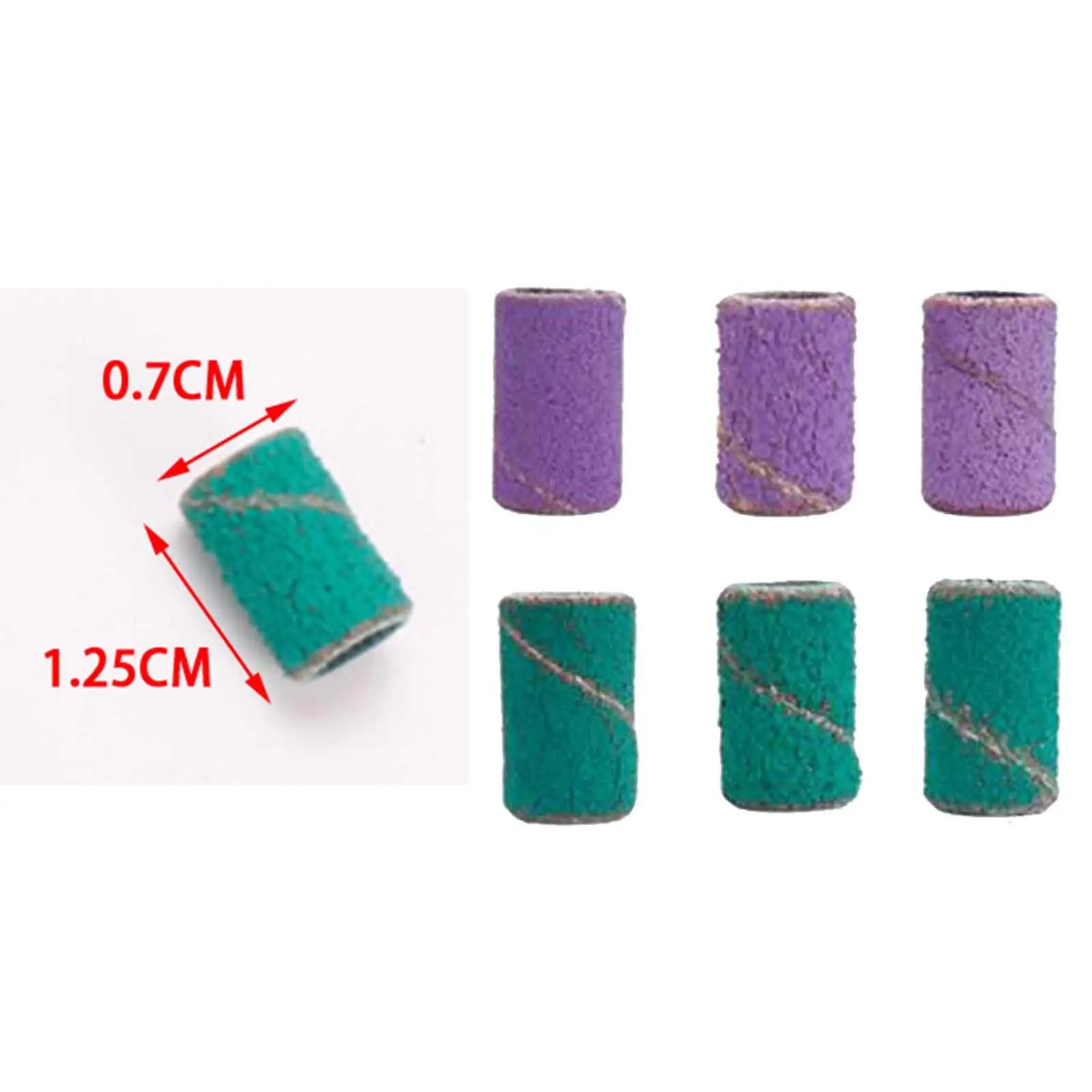 Fasce abrasive da 100 pezzi Cerchio di sabbia professionale per punta da trapano per unghie Lima a grana Set di pezzi di levigatura Strumenti per la cura del manicure