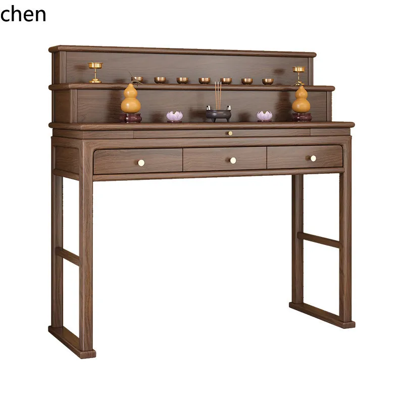 New Chinese-style solid wood simple altar table for home use, Buddhist altar, offering table, tribute table