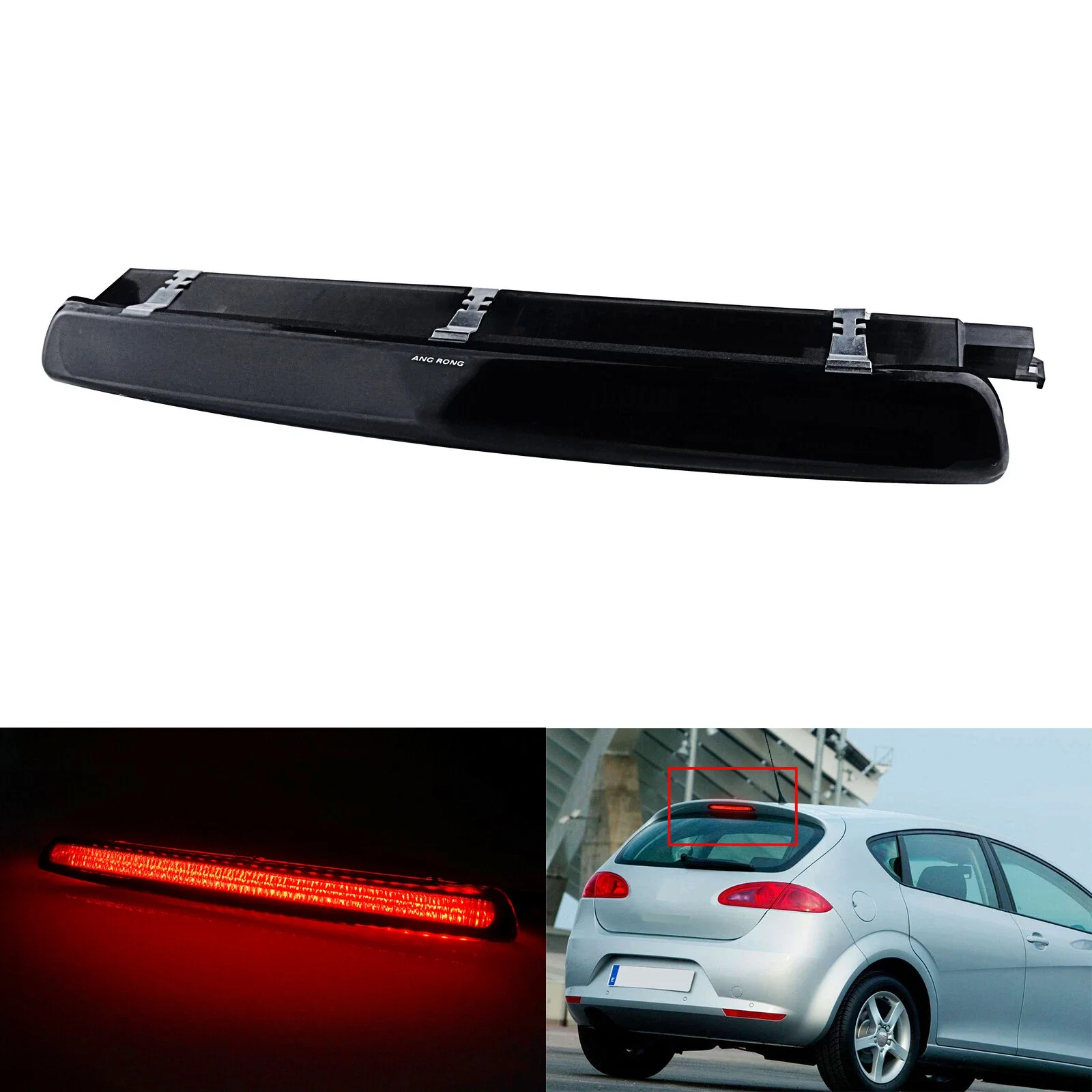 

Для Seat Ibiza 2008-2017 Leon 2010-2012 6J0945097B 6J0945097A красный/черный объектив задний высокого уровня третий 3-й светодиодный стоп-сигнал