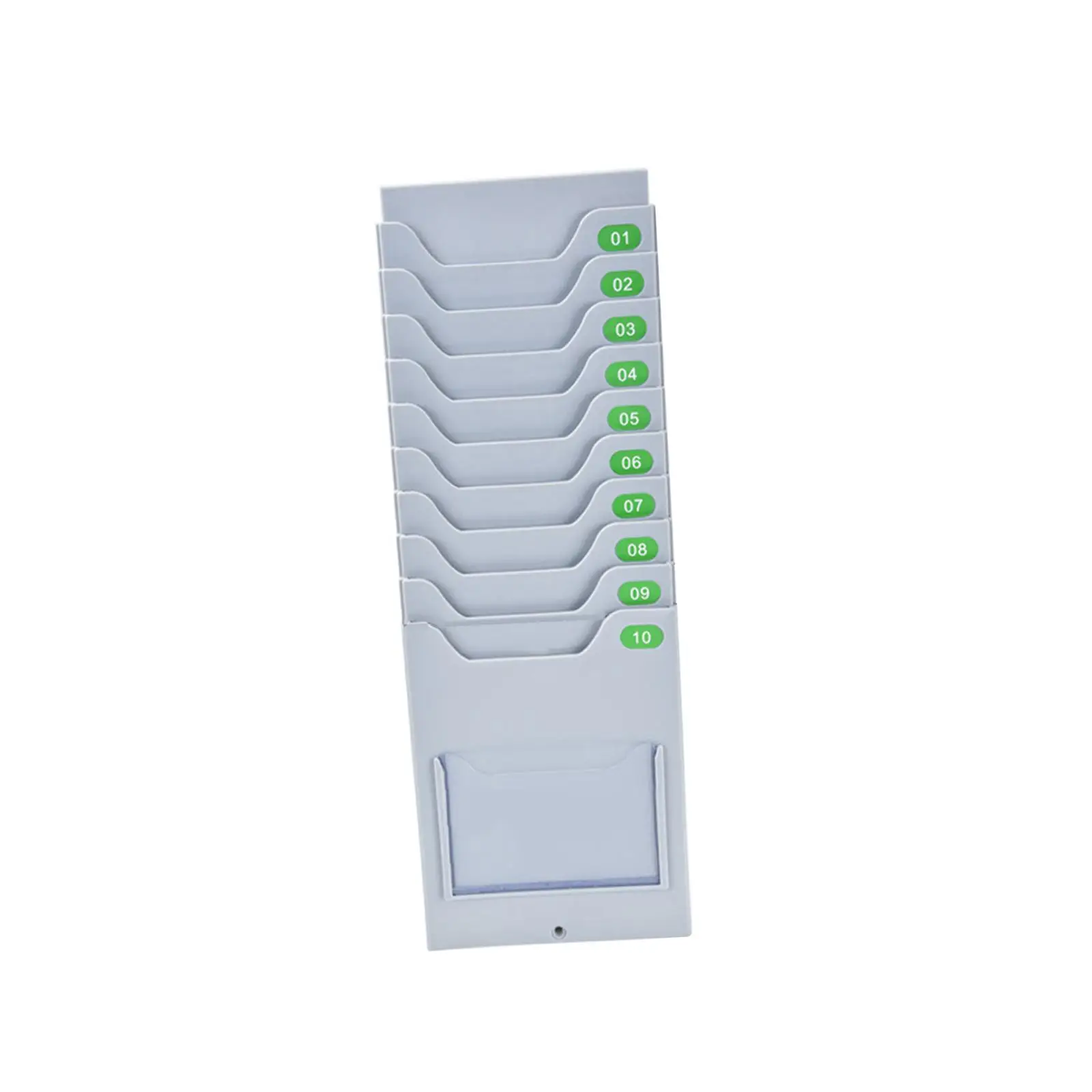 Time Cards Rack Outdoor Record Attendance Time Wall Mount Gray for Factory with 10 Pocket Slot Attendance Payroll Recorder