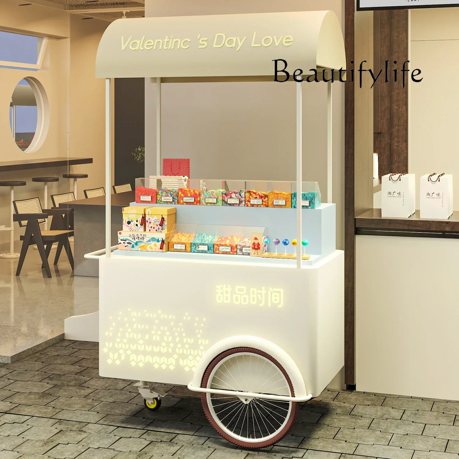 1 Movable Decorative Trolley Outdoor Shopping Mall Promotional Cart Atmosphere Booth Car Street View Sales Dining Cart