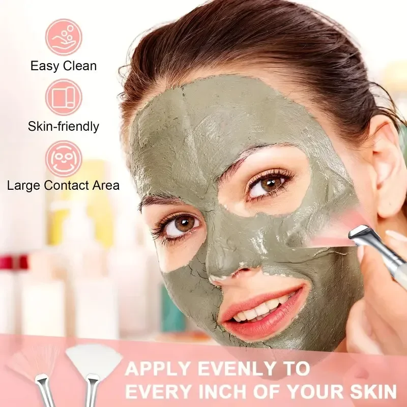 Diy máscara facial mistura tigela conjunto de silicone aplicador facial escova espátula com colher medida ferramenta cuidados com a pele facial suprimentos beleza