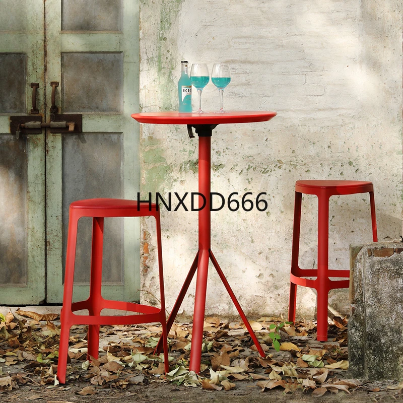 Nordic foldable bar table small round table