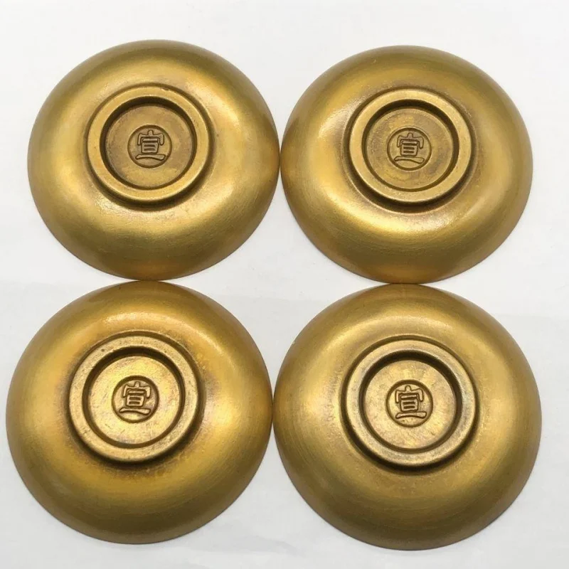 

Антикварная бронза, старые предметы, удача, процветание, долголетие, тарелки для счастья, посуда, основа для пепельницы, персонаж Сюань, набор из четырех предметов