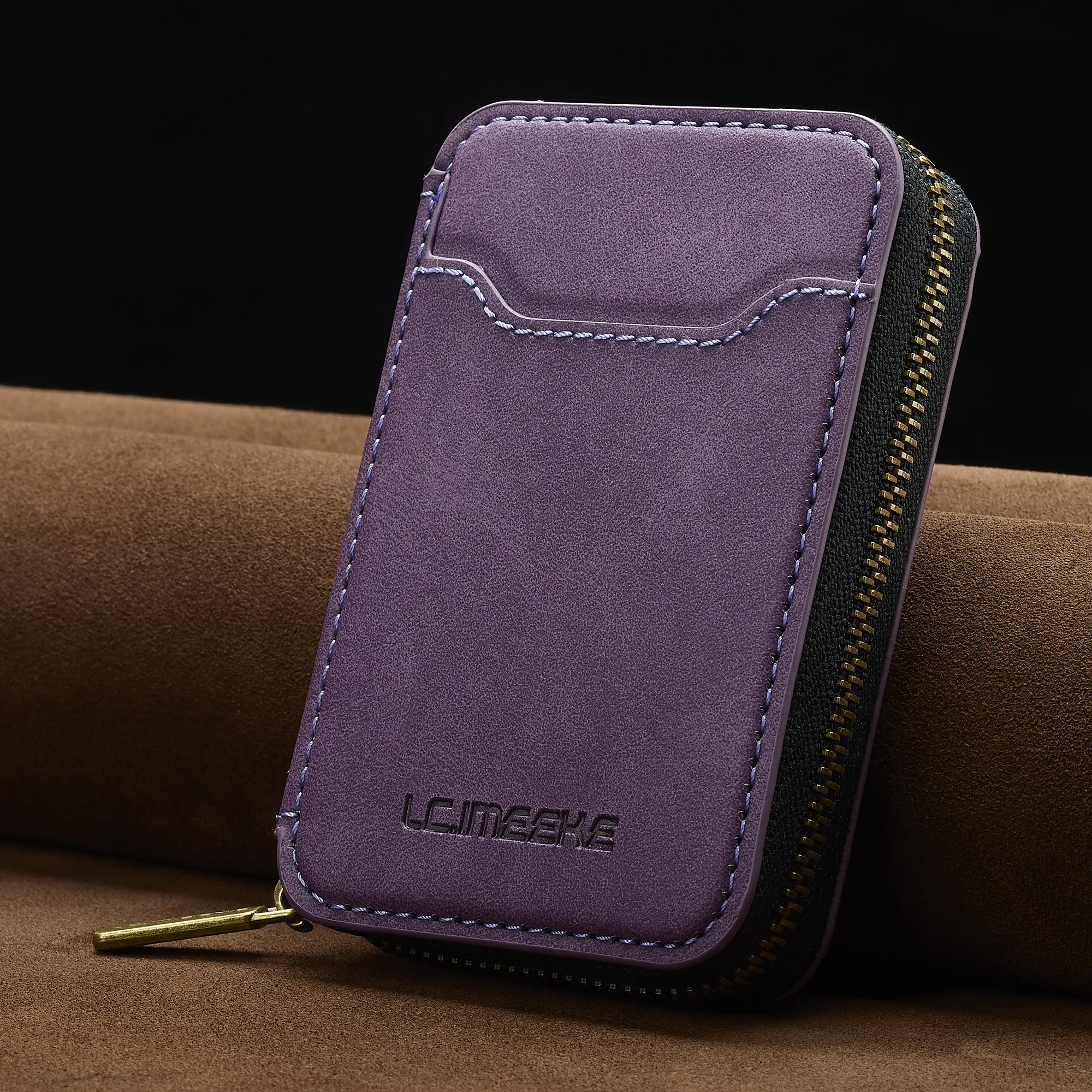 Magnetische Anziehung Reißverschluss Leder Kartensteckplatz Brieftasche für iPhone 17, Samsung Galaxy Google Xiaomi Telefon MagSafe magnetische Handytasche