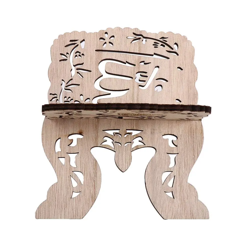 1Pcs Wooden Quran Bible Ramadan Islamic Muslim Book Shelf Display Stand Book Stand Home Decoration
