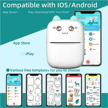 Meow 미니 라벨 프린터, 열전사 휴대용 프린터, 종이 스티커, 잉크리스 무선 임프레소라, Portatil, 200dpi, 안드로이드 IOS, 57mm, 신제품