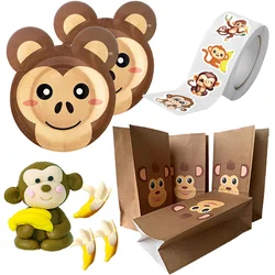 Jungle Animal Safari Monkey Birthday Party Baby Shower Decorations Plates Foil Balloon Gift Bag Monkey Themed PartySupplies