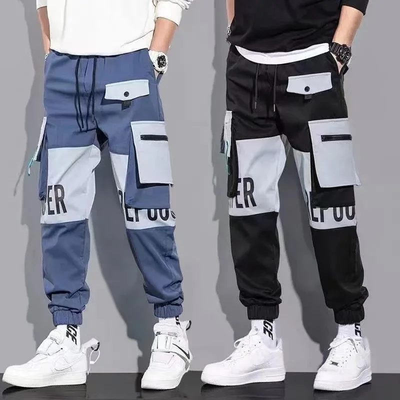 Pantalones casuales clásicos para hombre y mujer, ropa de calle con cintas, pantalones de Jogging Harem, ajustados con pantalone