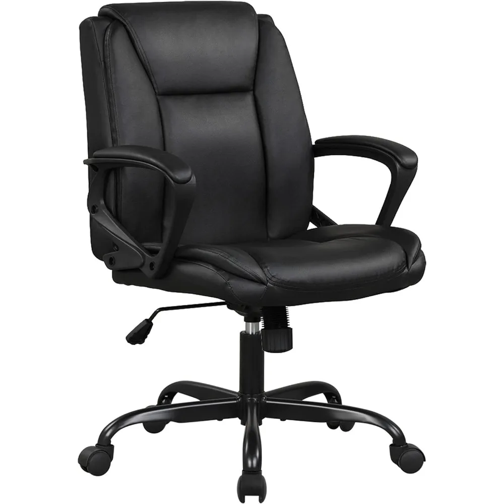 Home Office Chair Ergonomic Desk Chair PU Leather Task Chairs Executive Rolling Swivel Mid Back Computer Chairs