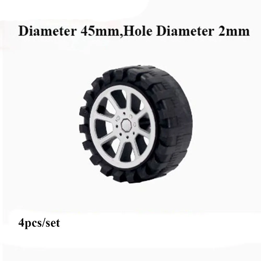 High Quality Diameter 30 Holes 2mm Four-wheel Accessories DIY Parts Drive Car Wheels Black Mini Rubber Wheels Model