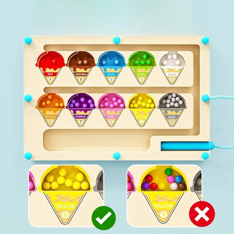 Магнитный цифровой шарик, магнитный лабиринт, игрушка, детская головоломка, тренировочная игра для внимания и концентрации для детей от 2 до 6 лет, новинка